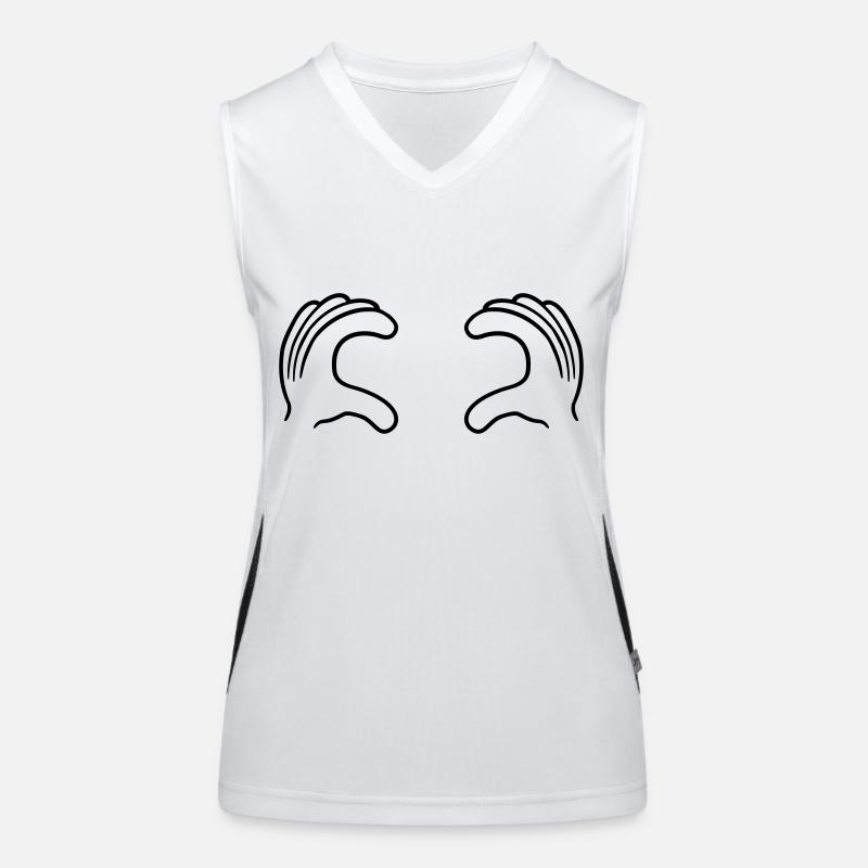 Access 2 hands grab tits pinching boobs boobs comi Women's Functional Contrast Tank Top