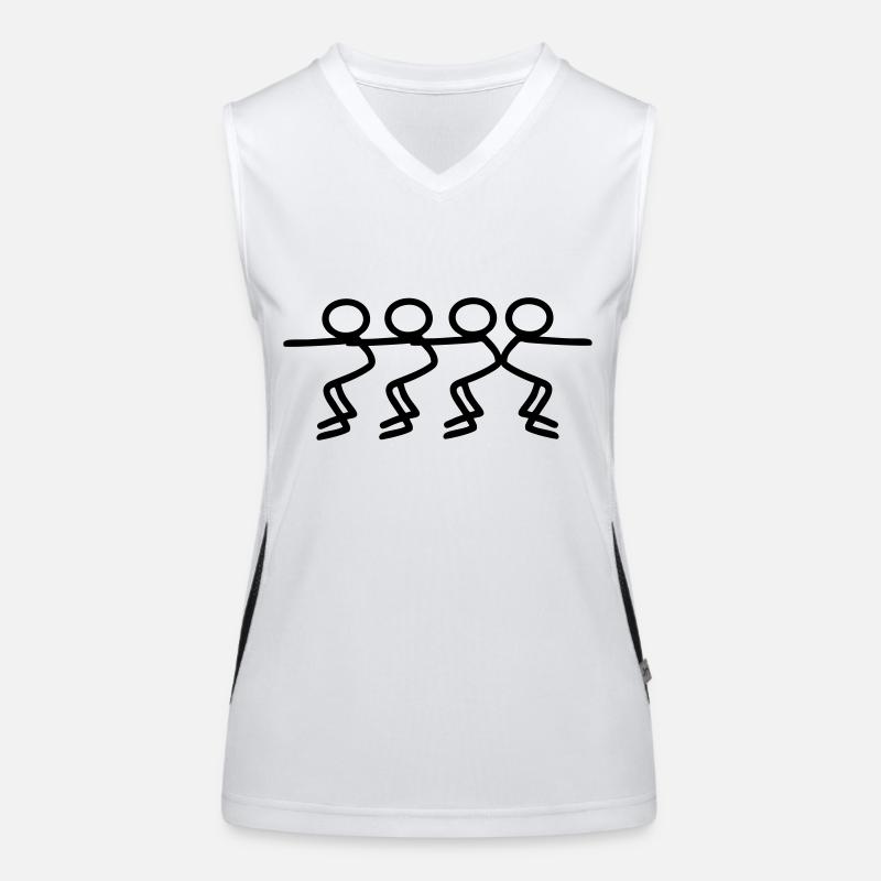Strichmännchen 3 gegen 1 Funktionelles Kontrast-Tank Top für Frauen