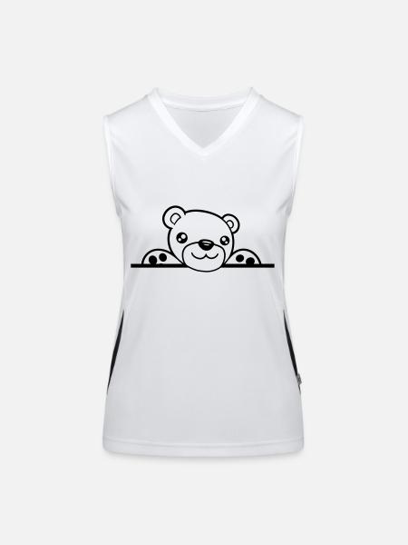 versteckt mauer wand text rahmen umrandung schild - Funktionelles Kontrast-Tank Top für Frauen - Weiß/Schwarz - Vorne