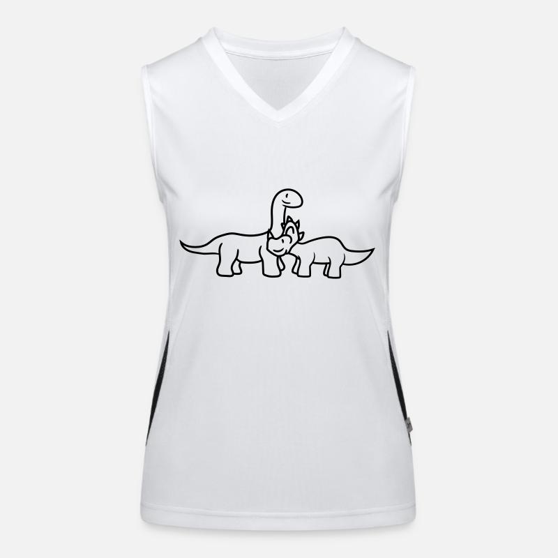 langhals 2 freunde team paar triceratops hörner sü Funktionelles Kontrast-Tank Top für Frauen