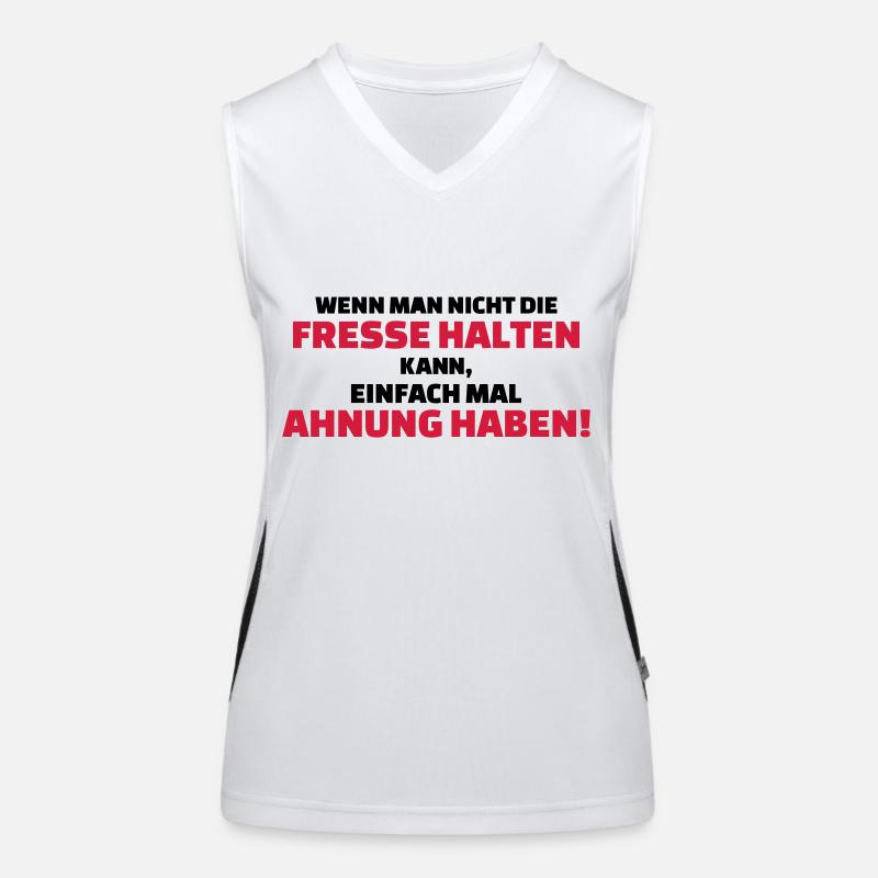 Fresse halten oder Ahnung haben Funktionelles Kontrast-Tank Top für Frauen
