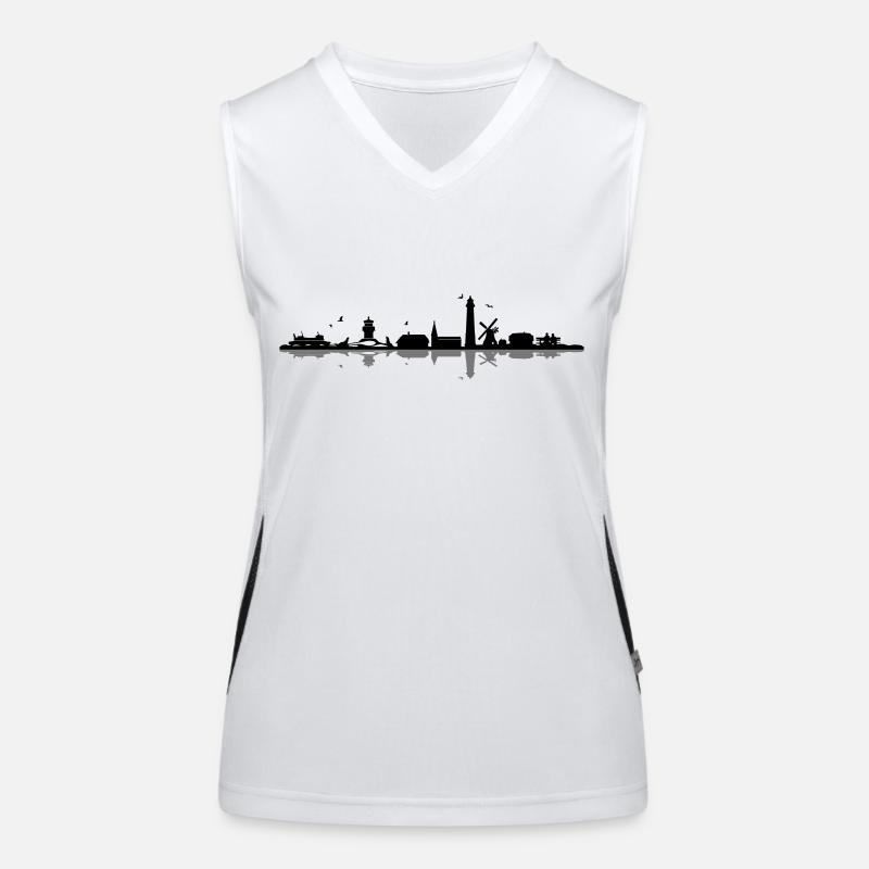 Skyline - Küste Amrum Funktionelles Kontrast-Tank Top für Frauen