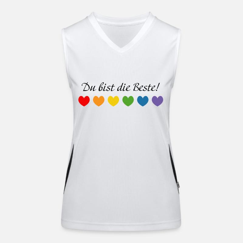 Regenbogenherzchen du bist die beste LGBT lgbtqi q Funktionelles Kontrast-Tank Top für Frauen