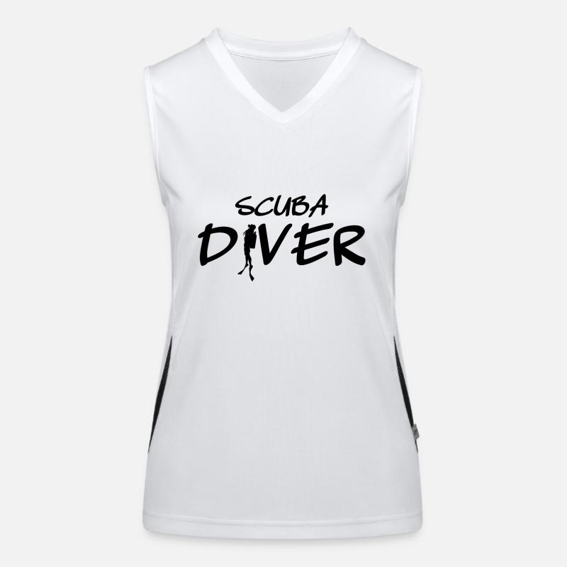 scuba diver gift idea Women's Functional Contrast Tank Top
