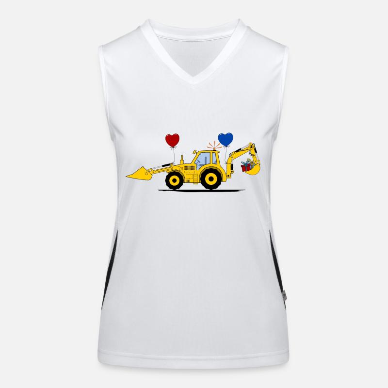 Geburtstag Bagger Traktor Funktionelles Kontrast-Tank Top für Frauen