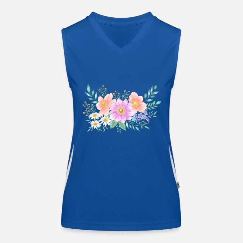 Cadre de fleurs avec beaucoup d’espace pour votre propre texte Débardeur respirant contrasté Femme