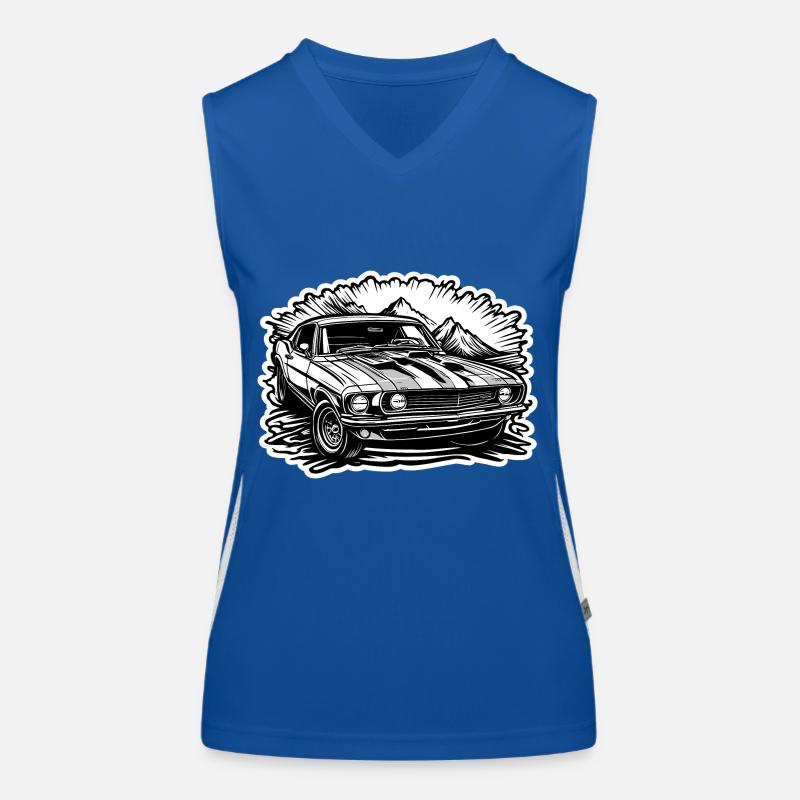 Car / Vehicle / Passenger Car / Mobile / Old Timer / Driving Women's Functional Contrast Tank Top