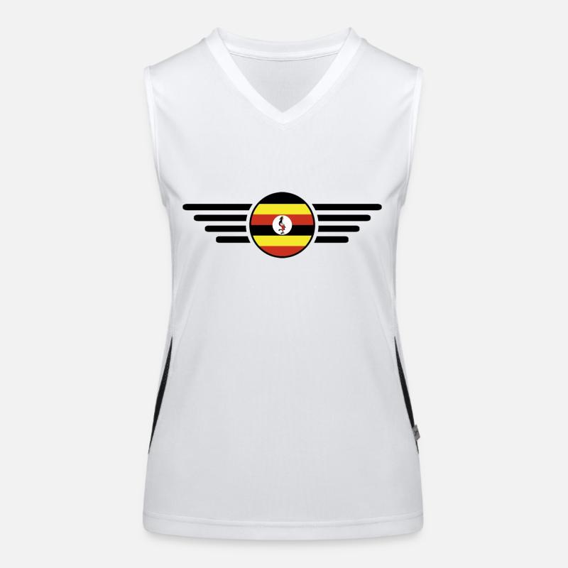 J’aime l’Ouganda, T-shirt design de style élégance Débardeur respirant contrasté Femme