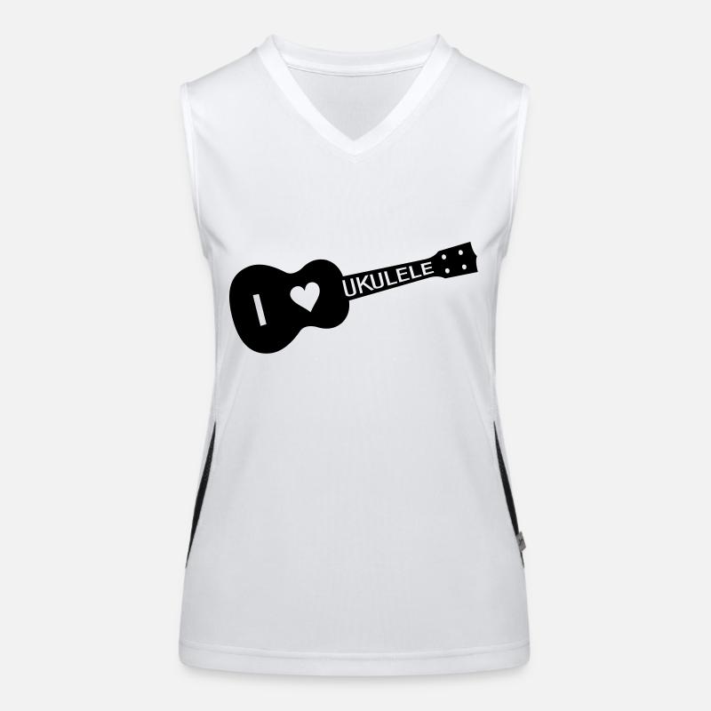 I love UKULELE Funktionelles Kontrast-Tank Top für Frauen
