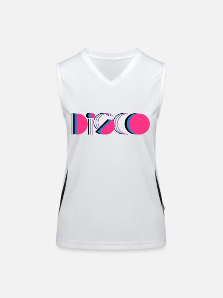 disco - Funktionelles Kontrast-Tank Top für Frauen - Weiß/Schwarz - Vorne