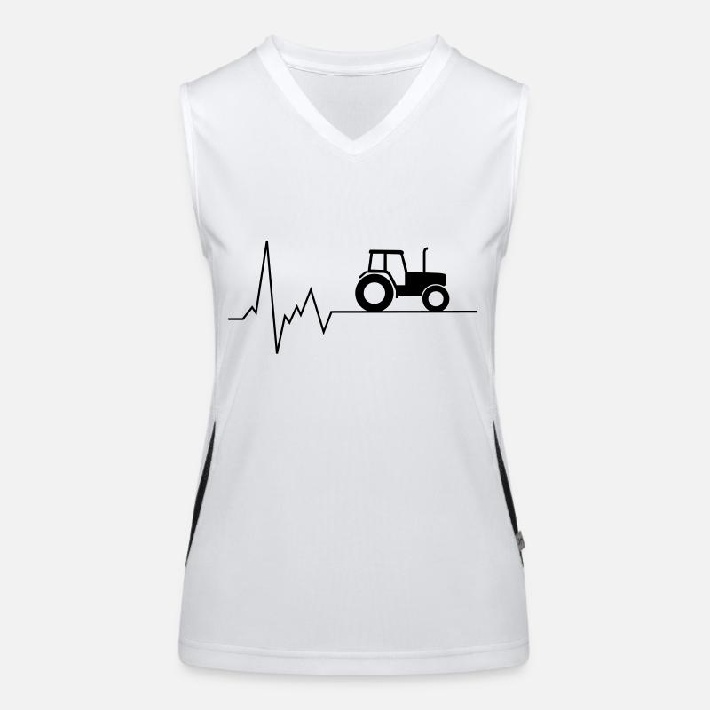 herzschlag traktor Funktionelles Kontrast-Tank Top für Frauen