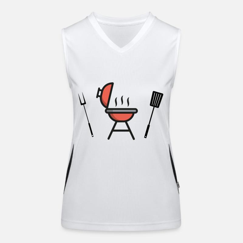Grill Grillsaison Icon Funktionelles Kontrast-Tank Top für Frauen