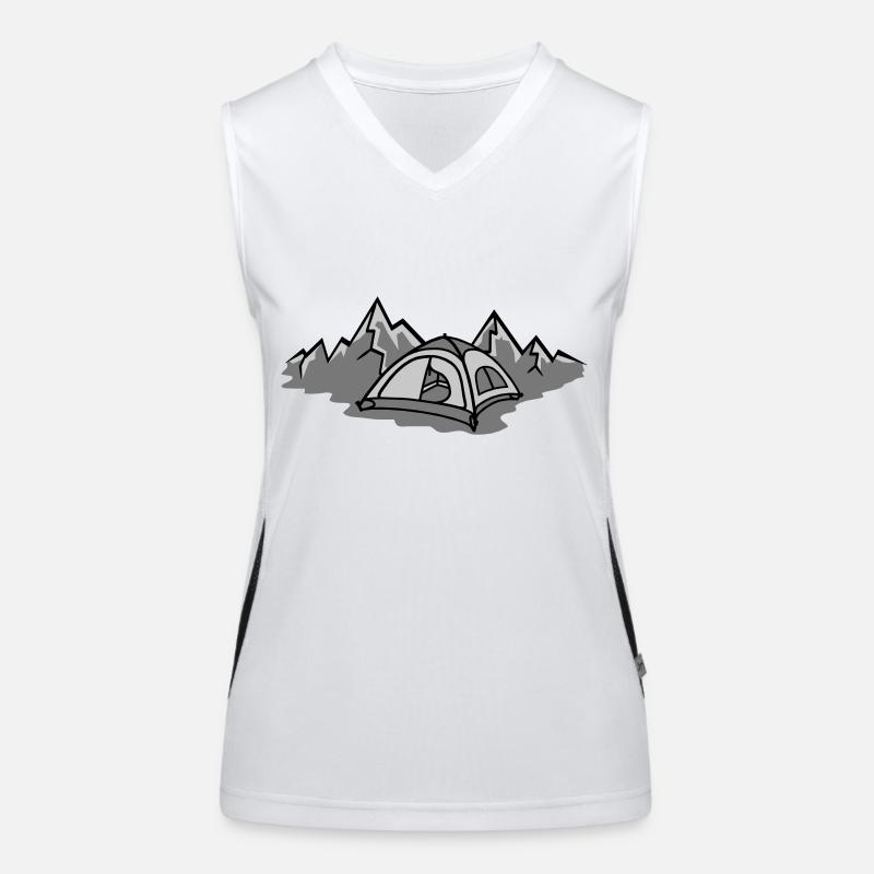 Berge Bergsteiger Camping Zelt Funktionelles Kontrast-Tank Top für Frauen