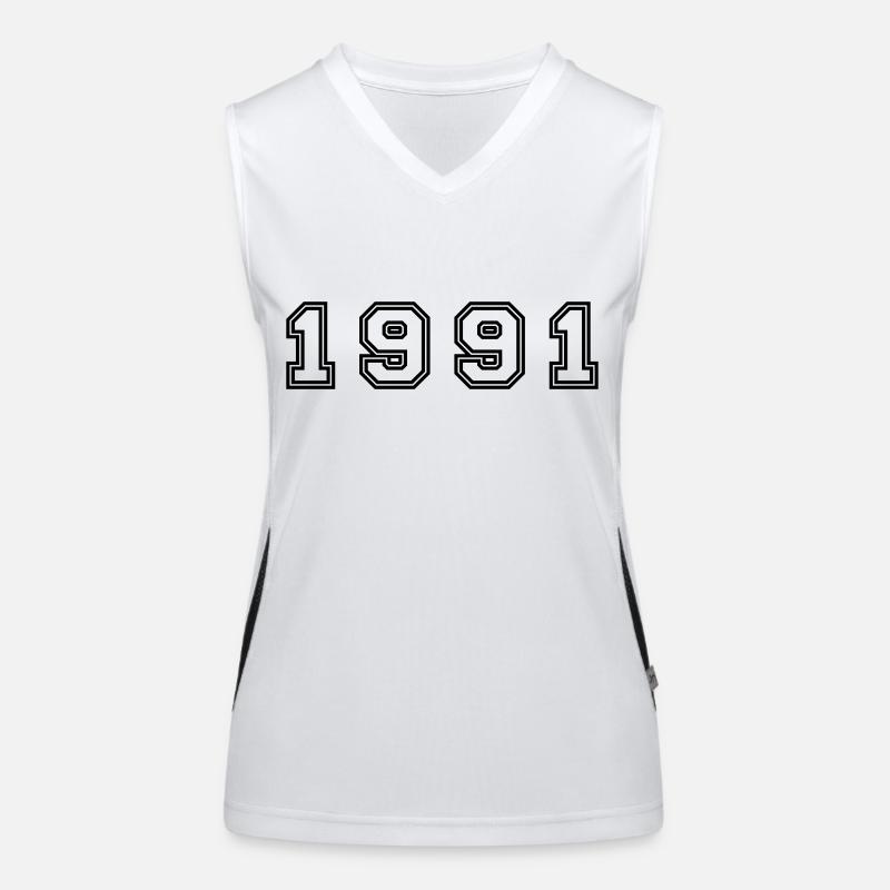1991 Year Number Women's Functional Contrast Tank Top