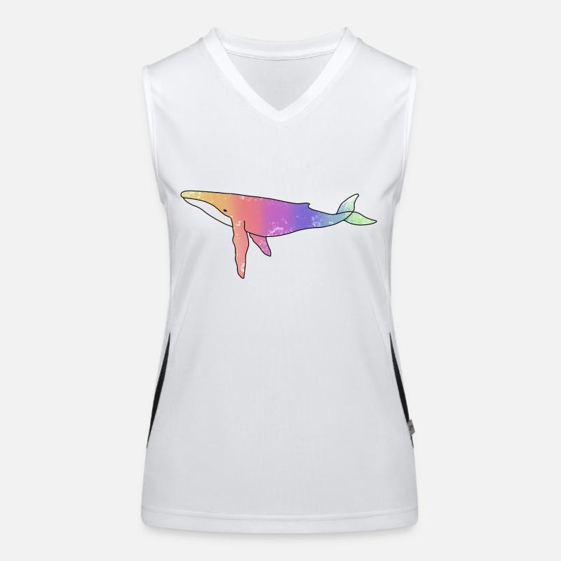Wal Regenbogen Version Funktionelles Kontrast-Tank Top für Frauen