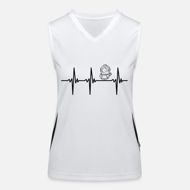 Heartbeat for helmet divers Women's Functional Contrast Tank Top
