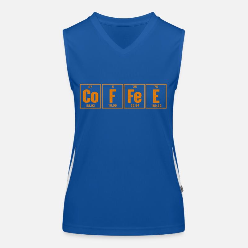 Tableau périodique de l’élément de la science du café Débardeur respirant contrasté Femme