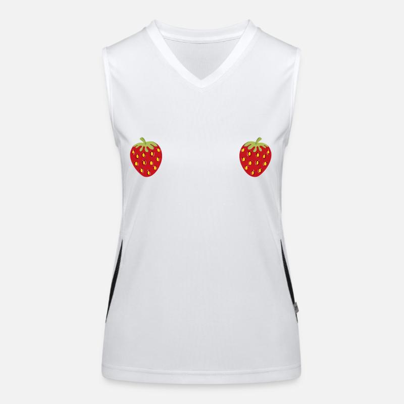 Erdbeere 2 Funktionelles Kontrast-Tank Top für Frauen
