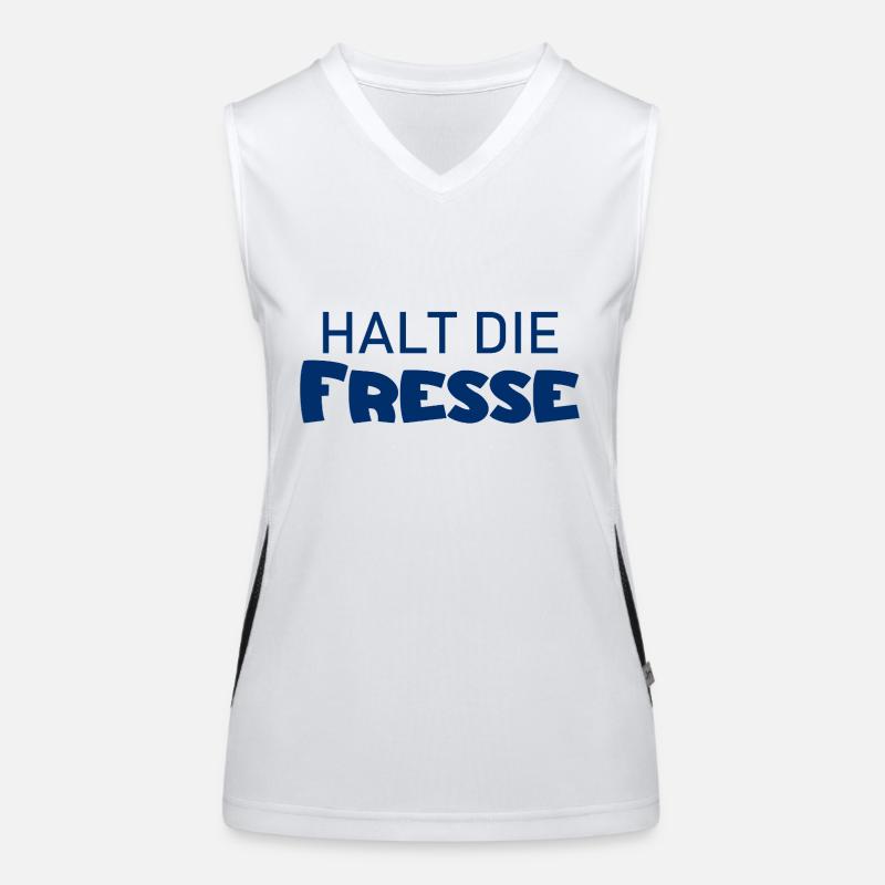 Halt die Fresse - Cooler Spruch - Schweigen Funktionelles Kontrast-Tank Top für Frauen