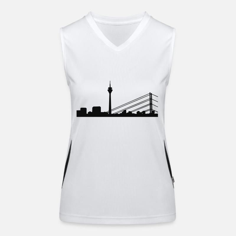 Düsseldorf Panorama Funktionelles Kontrast-Tank Top für Frauen