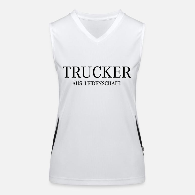 Schriftzug Trucker Funktionelles Kontrast-Tank Top für Frauen