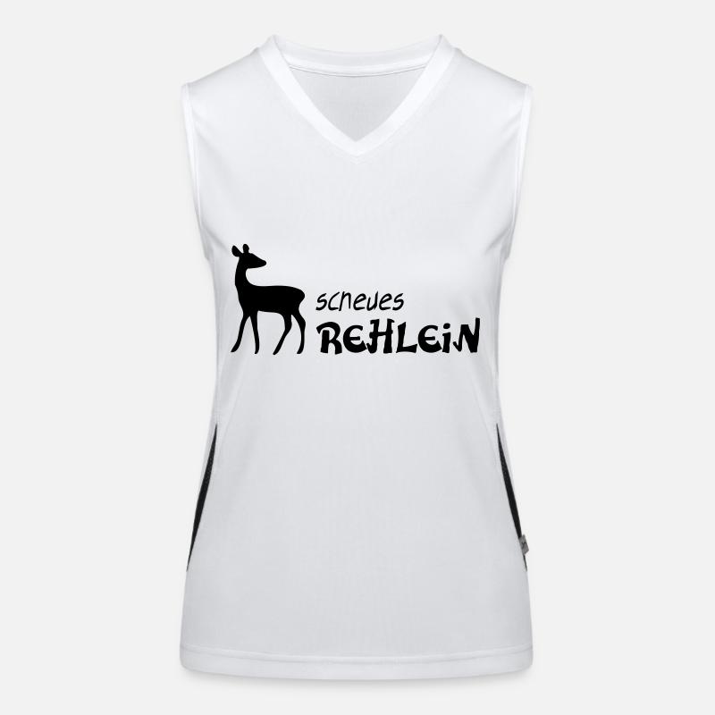 Reh Rehlein scheu scheues kitz rehkitz wild tier Funktionelles Kontrast-Tank Top für Frauen