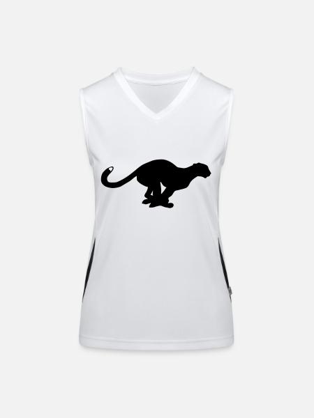 Panther - Women's Functional Contrast Tank Top - white/black - Front