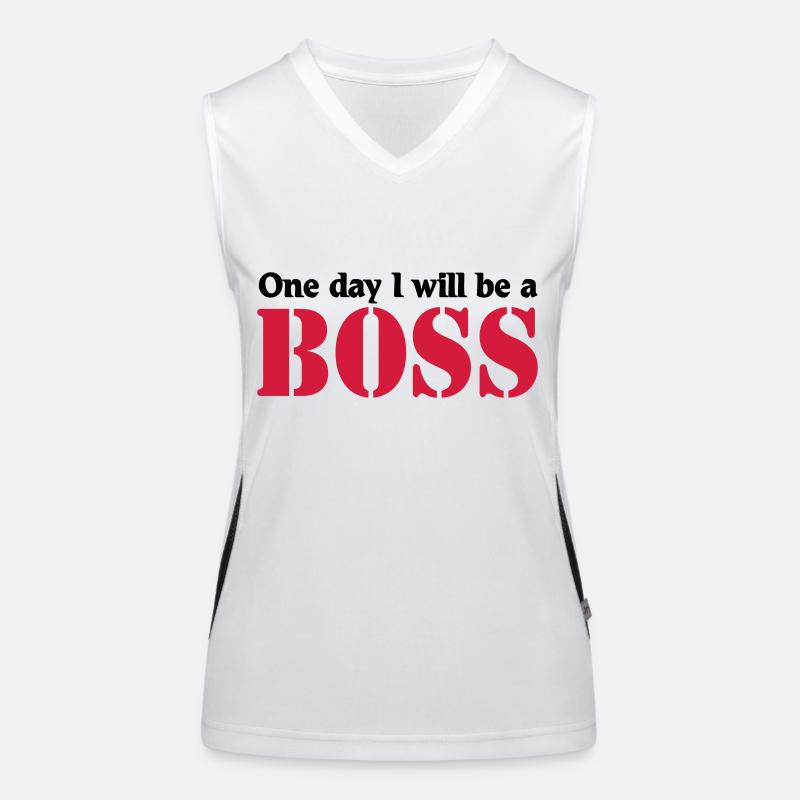 One day I will be a Boss Funktionelles Kontrast-Tank Top für Frauen