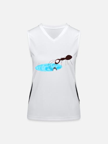 Ameise - Funktionelles Kontrast-Tank Top für Frauen - Weiß/Schwarz - Vorne