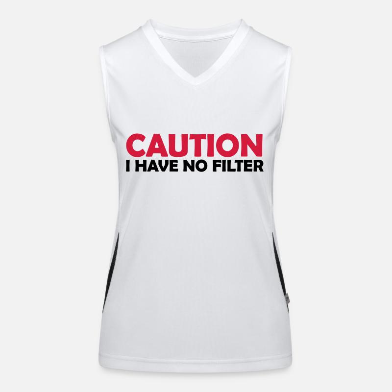 caution no filter Zitat Funktionelles Kontrast-Tank Top für Frauen