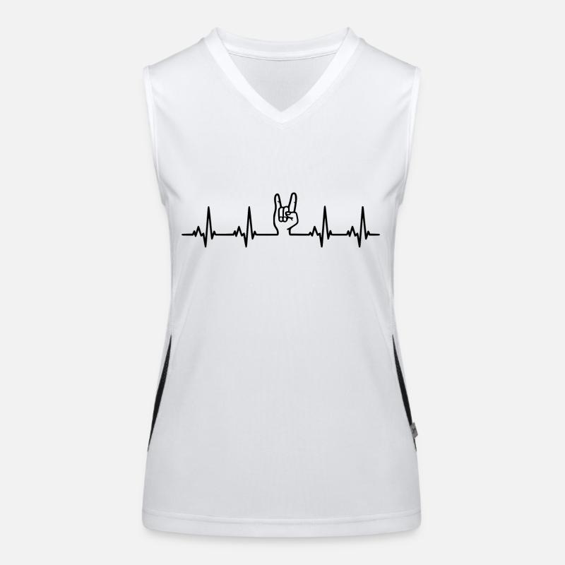 Rock Hand Signal Pulse Heartbeat Chip Fork Débardeur respirant contrasté Femme