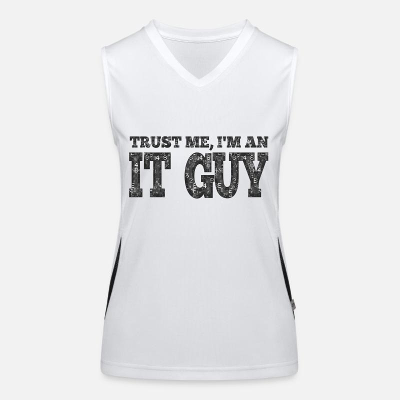 IT guy support geek computer computer geek technicien geek Débardeur respirant contrasté Femme
