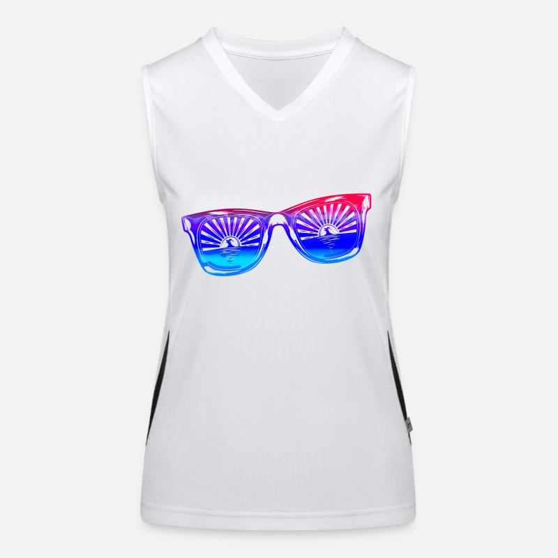 Sunglasses Summer Cute Happy Beach Ocean Surf Women's Functional Contrast Tank Top