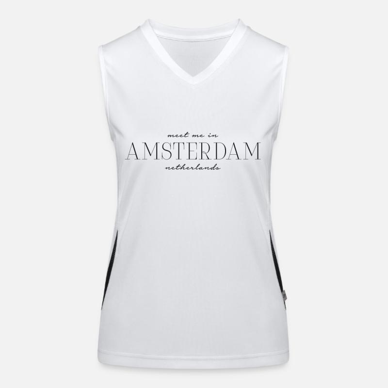 Meet me in Amsterdam Netherlands Funktionelles Kontrast-Tank Top für Frauen