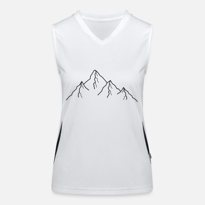 Dessin de montagne Débardeur respirant contrasté Femme