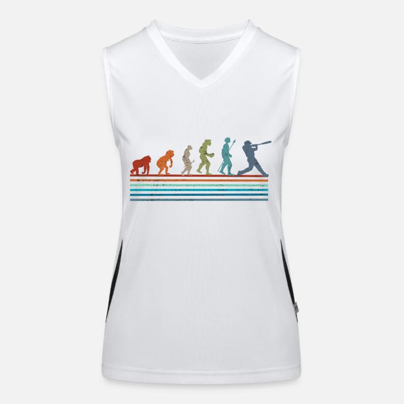 Vintage Baseball Retro Evolution Funktionelles Kontrast-Tank Top für Frauen