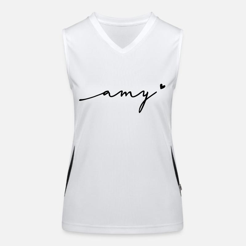 Amy Cursive Name Women's Functional Contrast Tank Top