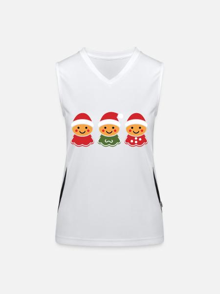 Lebkuchenmann - Funktionelles Kontrast-Tank Top für Frauen - Weiß/Schwarz - Vorne