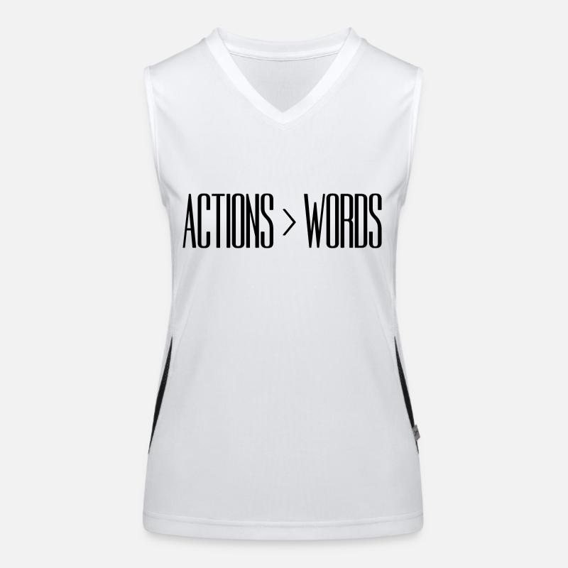Les actions sont plus éloquentes que les mots - Motivation Gift Débardeur respirant contrasté Femme