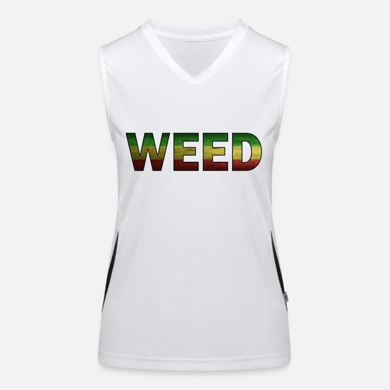 Marijuana Weed Cannabis Women's Functional Contrast Tank Top