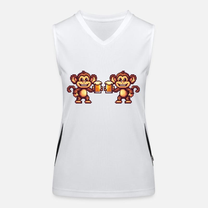 Affe Team Bier Party Funktionelles Kontrast-Tank Top für Frauen