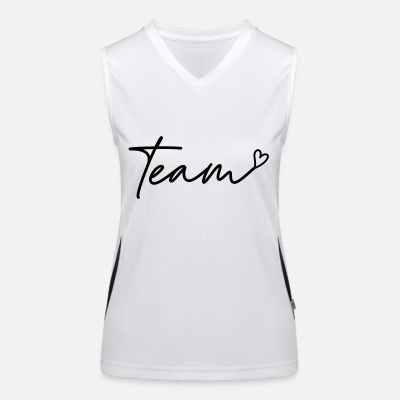 Team mit Herz Funktionelles Kontrast-Tank Top für Frauen