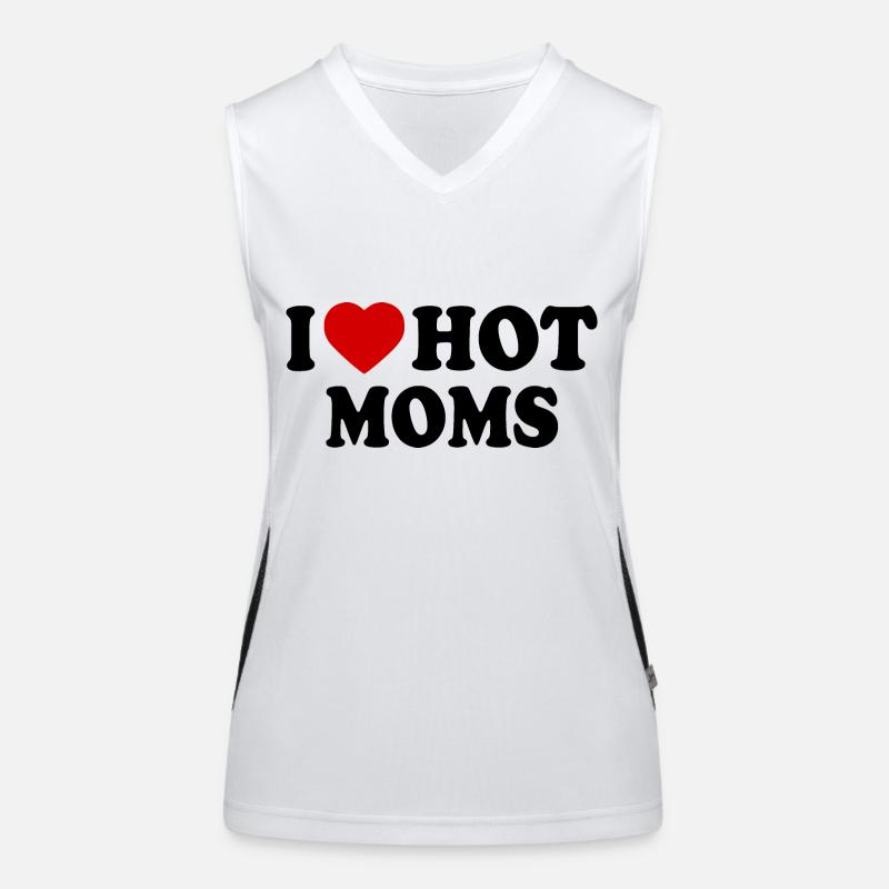 I love hot moms Women's Functional Contrast Tank Top