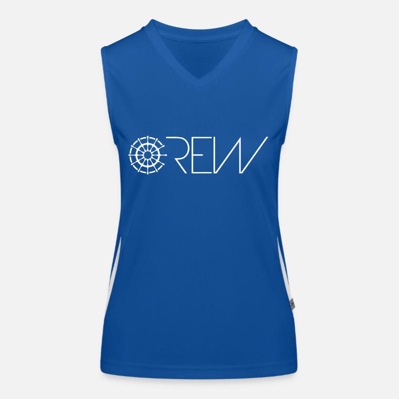 Sailing Crew Sailing Team Ship Steering Wheel Text Logo Women's Functional Contrast Tank Top