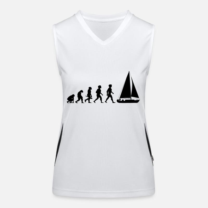 Evolution sailing sailboat sailing ship Women's Functional Contrast Tank Top