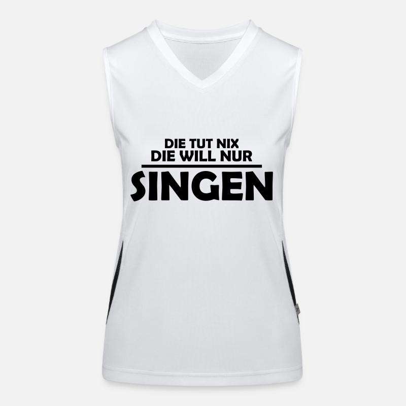Die tut nix die will nur singen Funktionelles Kontrast-Tank Top für Frauen