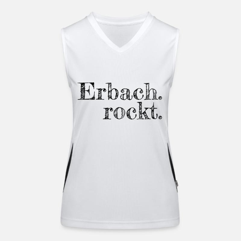 Erbach rockt - Textdesign mit Stadtnamen Funktionelles Kontrast-Tank Top für Frauen
