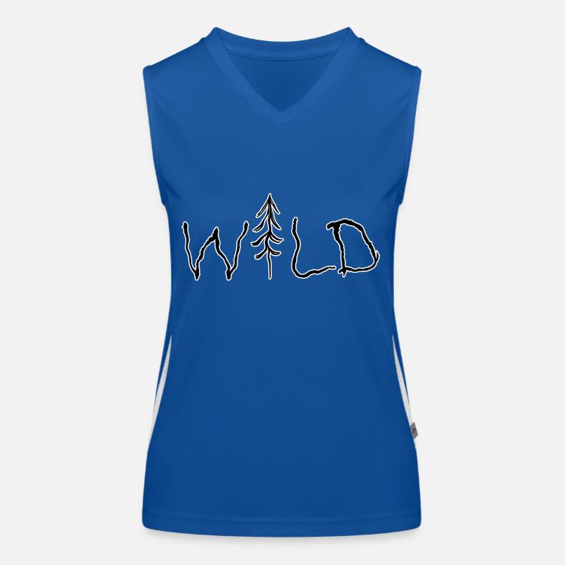 Wild lettering with tree Women's Functional Contrast Tank Top