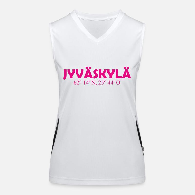 Jyväskylä - Finland - Coordinates - Longitude Women's Functional Contrast Tank Top