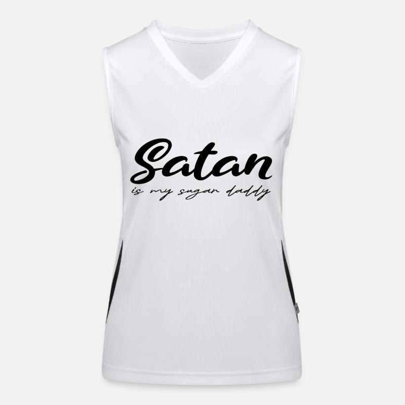 Satan sugar daddy drôle disant noir Débardeur respirant contrasté Femme